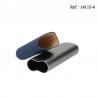 Etui cigare alu adonisé gris coloris Bleu pour 2 cigares, Ø 6 cm