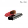 Etui cigare alu adonisé gris coloris Rouge pour 2 cigares, Ø 6 cm
