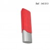 Etui cigare alu adonisé gris coloris Rouge pour 2 cigares, Ø 6 cm
