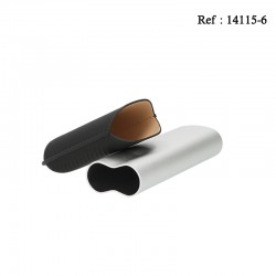 Etui cigare alu adonisé gris finition Carbone pour 2 cigares, Ø 6 cm