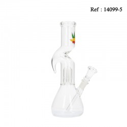 Glass Bong ice+percolator Tribal 26 cm Ø 3.8cm with one chillum