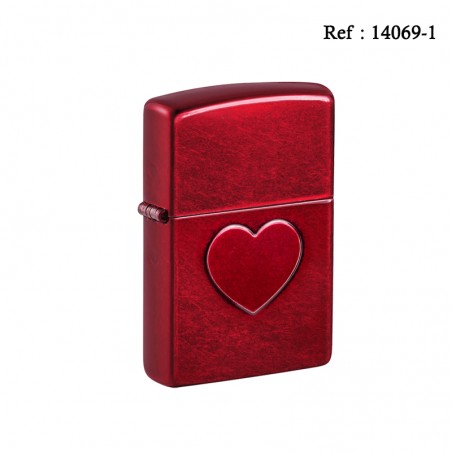 Zippo lighter Red stamped Heart Design