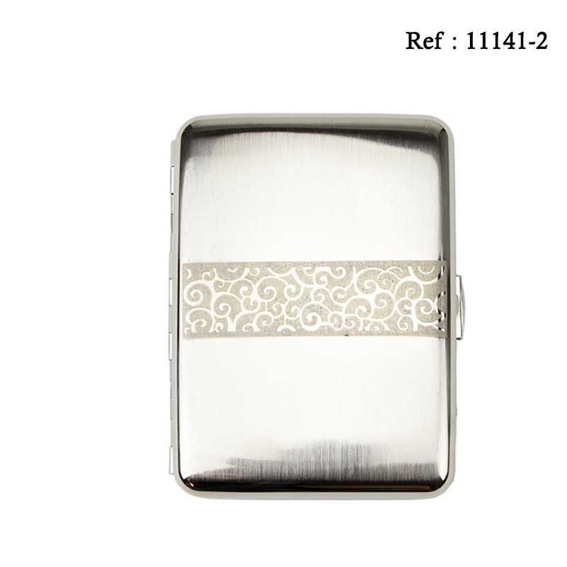 Etui 16 cigarettes JC Acier Satin Ornement