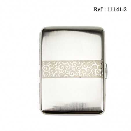 Etui 16 cigarettes JC Acier Satin Ornement