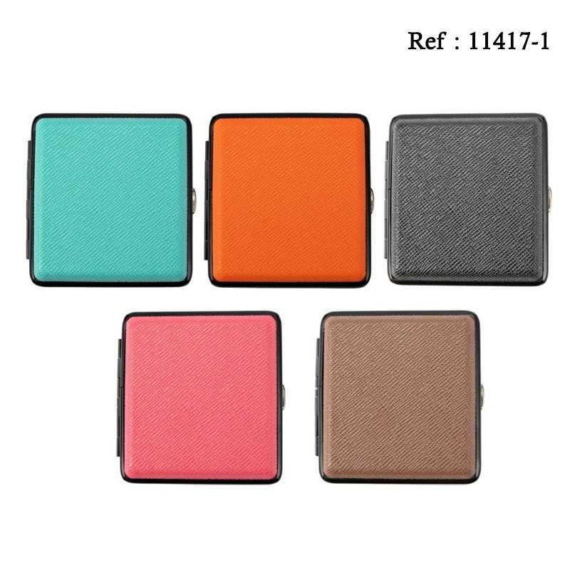 Etui 20 cigarettes Façon Cuir coloris assortis, display de 12