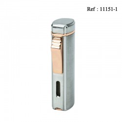 Briquet JC Triple Jet Acier Satin/Or Rose