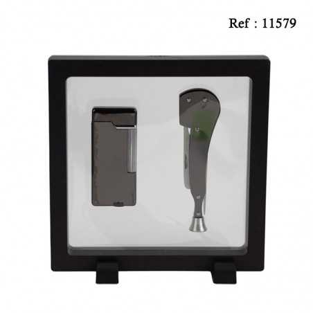 Coffret Mayfair 1 Briquet Pipe + 1 Cure Pipe Gun Fonçé