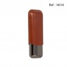 Cigare case for 2 cigars leather brown Ø 5.3 cm L 15 cm
