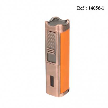 Briquet triple jet Winjet cuivre/orange avec repose cigare