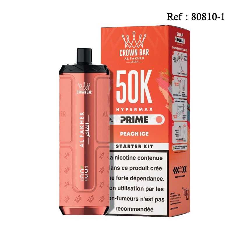50K HyperMax Prime Peach Ice 6mg/mL Crown Bar Al Fakher