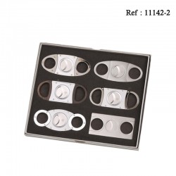 Coupe Cigares Argenté, double coupe, coffret de 6 pcs