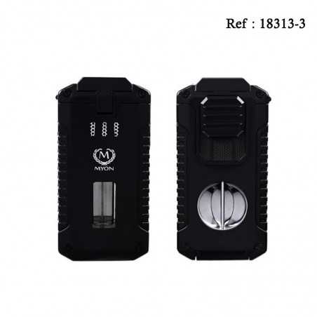 MYON Viraron 3 jet lighter Black with piercer and pin