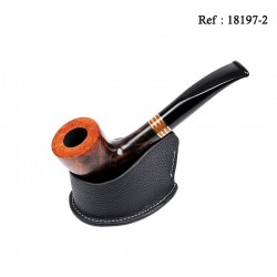 Support en cuir Noir MYON pour 1 pipe
