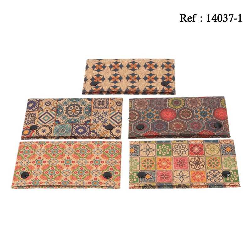 tobacco pouch Cork 5 designs 16 x 9 cm assorted per 10 pcs