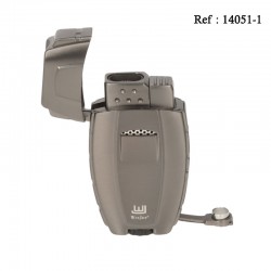 Winjet Dual Jet Lighter, brushed gunmetal, cigar punch, cigar rack