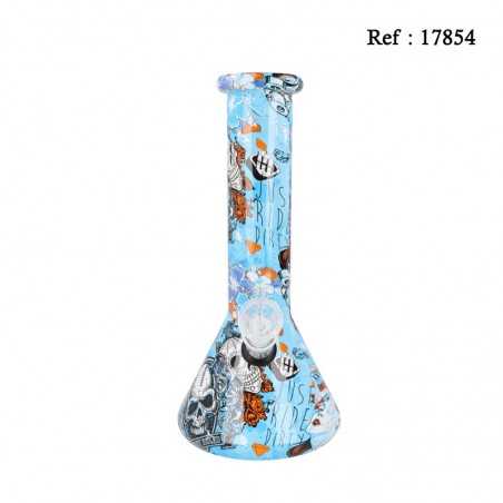 Glass Bong Blue Skull 25 cm