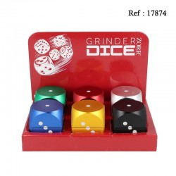Grinder métal Dés coloris assortis, display de 6