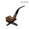 Pipe Mr Pipe bois de chêne naturel mat , 9 mm,en coffret avec pied