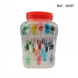 tobaccopipe glass colored stones assorted 10cm per 30 pcs