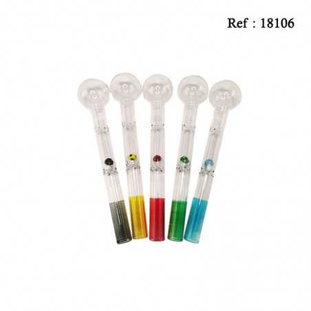 Mini Pipe en Verre champignon coloré, coloris ass., display 30