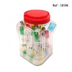 tobaccopipe glass colored mushroom assorted 10cm per 30 pcs