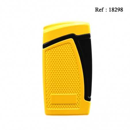 Briquet MYON double jet jaune avec emporte pièce