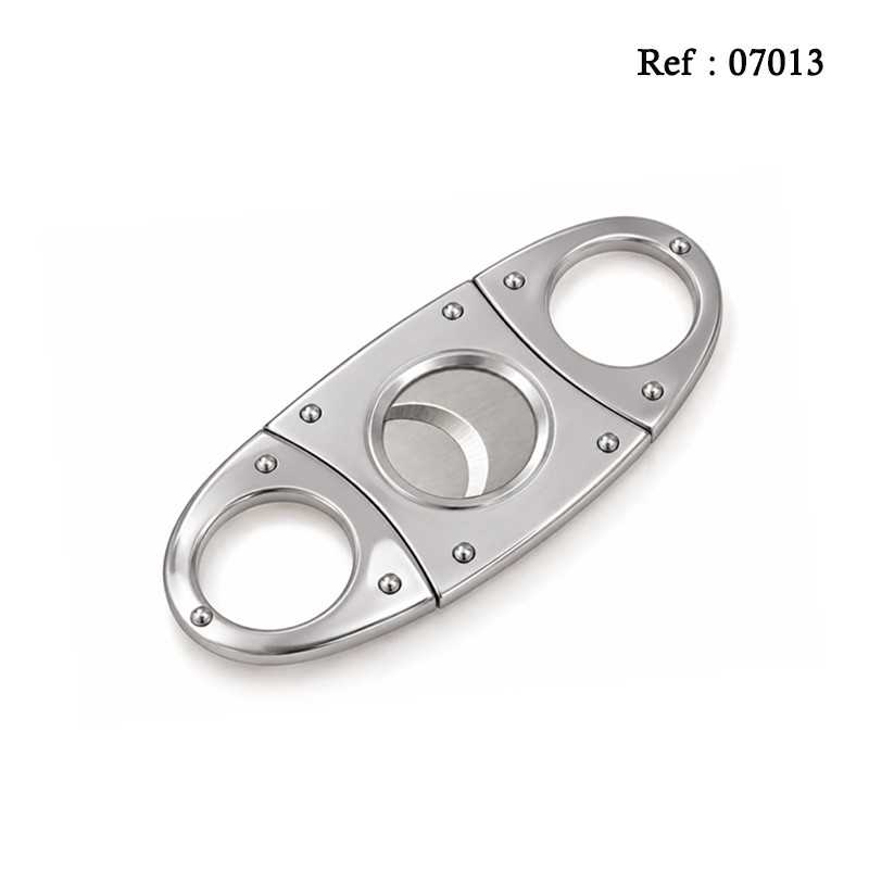 cigar cutter oval silver 90 x 40 x 4 mm