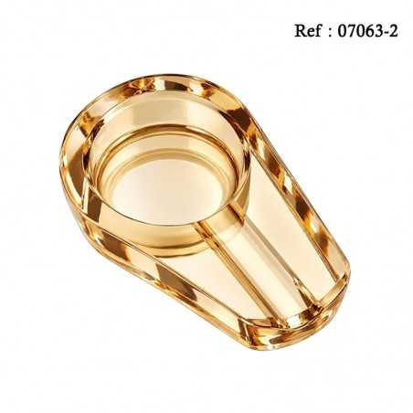 Transparent Champagne Gold Glass cigar ashtray for 1 cigar