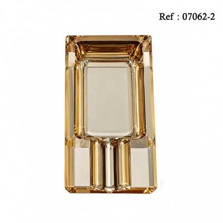 Champagne Gold Glass rectangular cigar ashtray for 1 cigar 120 x63x28
