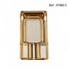 Champagne Gold Glass rectangular cigar ashtray for 1 cigar 120 x63x28