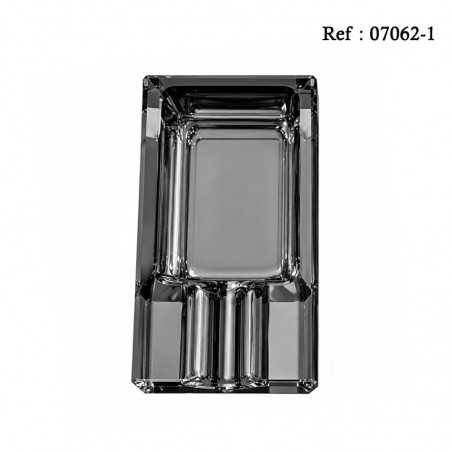 Black Glass rectangular cigar ashtray for 1 cigar 120 x63x28mm